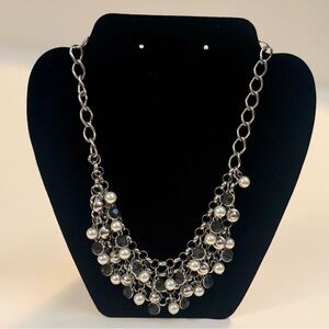 New York & Company Silver and Pearl Necklace